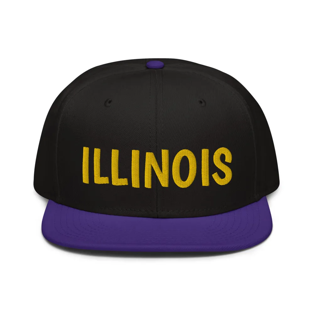 Snapback Hat "1053-0051 Illinois (Yellow Logo)"