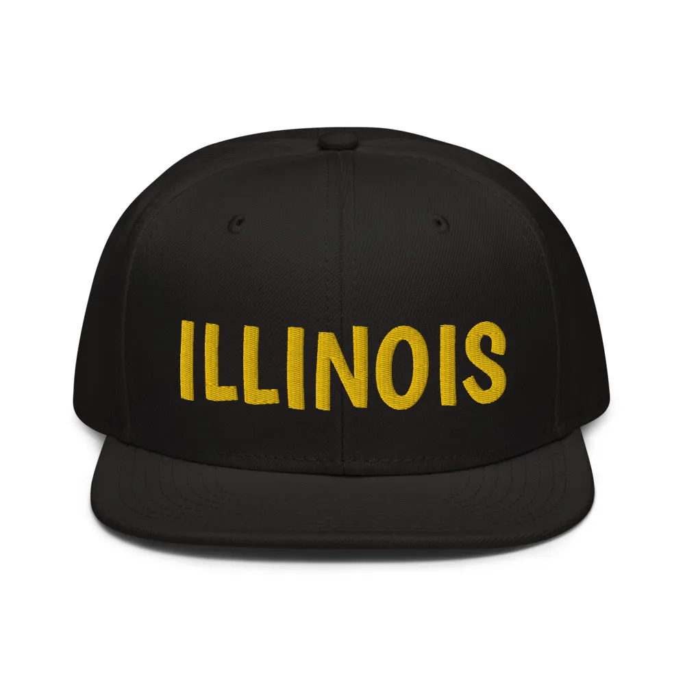 Snapback Hat "1053-0051 Illinois (Yellow Logo)"