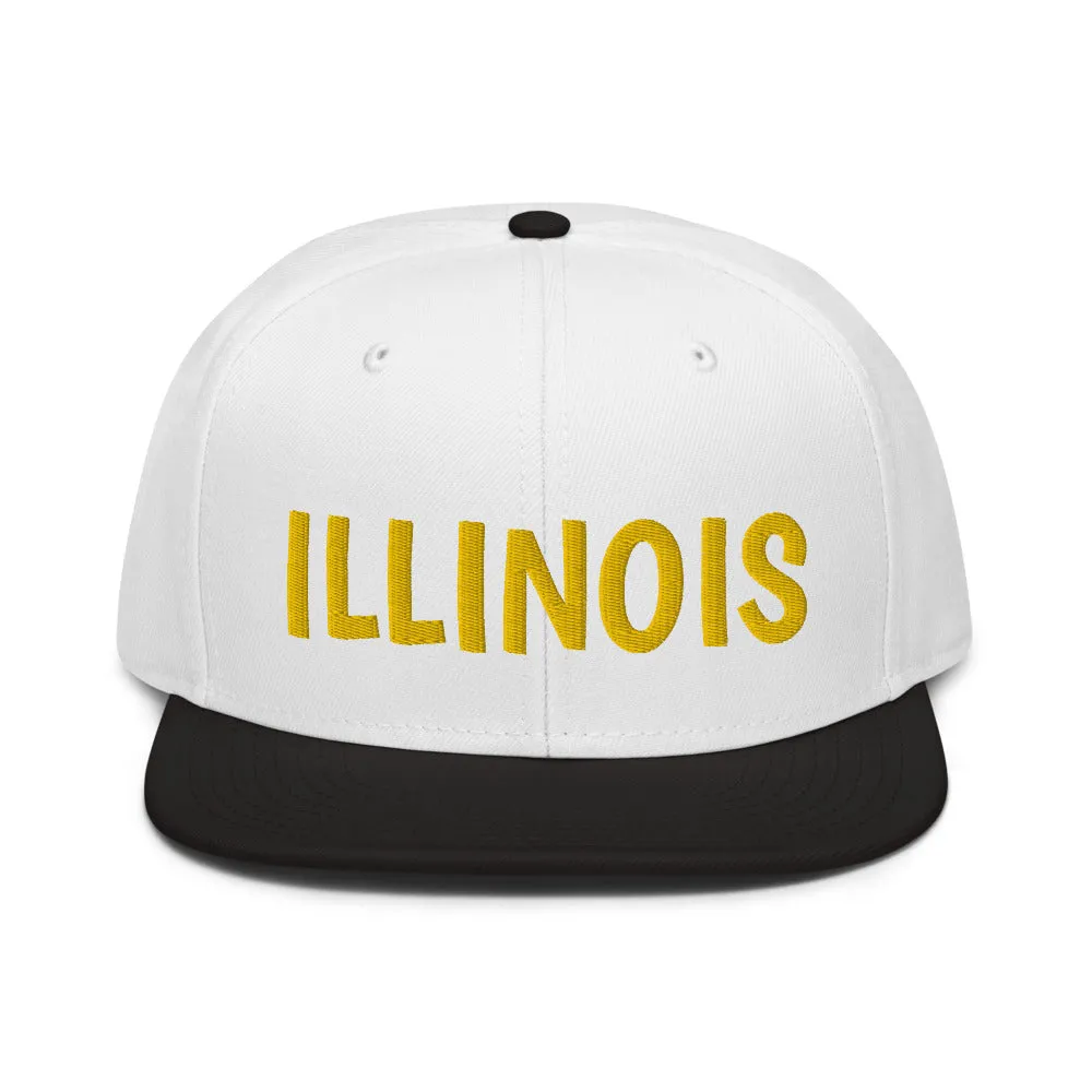 Snapback Hat "1053-0051 Illinois (Yellow Logo)"