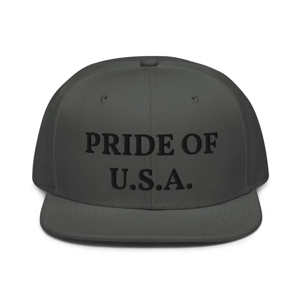 Snapback Hat "1054-0031 U.S.A. (Black Logo)"