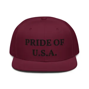 Snapback Hat "1054-0031 U.S.A. (Black Logo)"