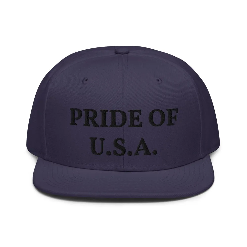 Snapback Hat "1054-0031 U.S.A. (Black Logo)"