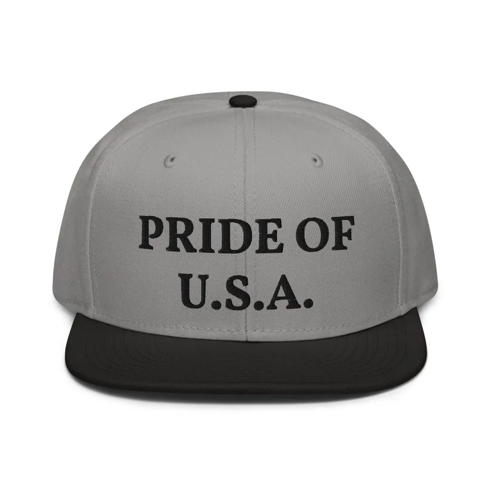 Snapback Hat "1054-0031 U.S.A. (Black Logo)"