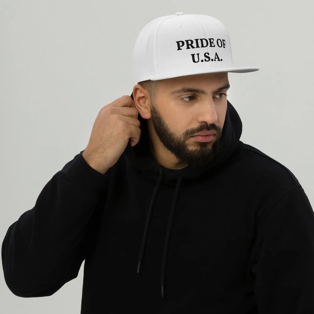 Snapback Hat "1054-0031 U.S.A. (Black Logo)"