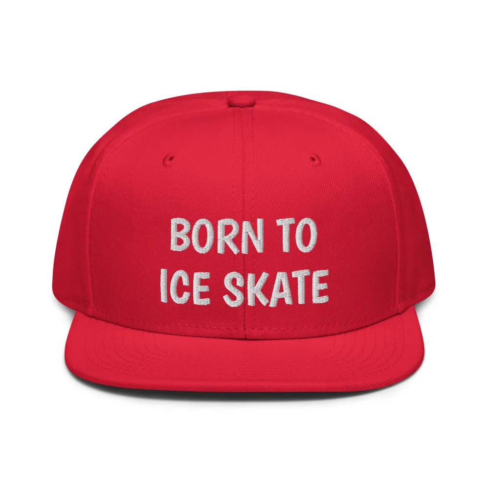 Snapback Hat "2051-0041 Born To Play Ice Skate (White Logo)"