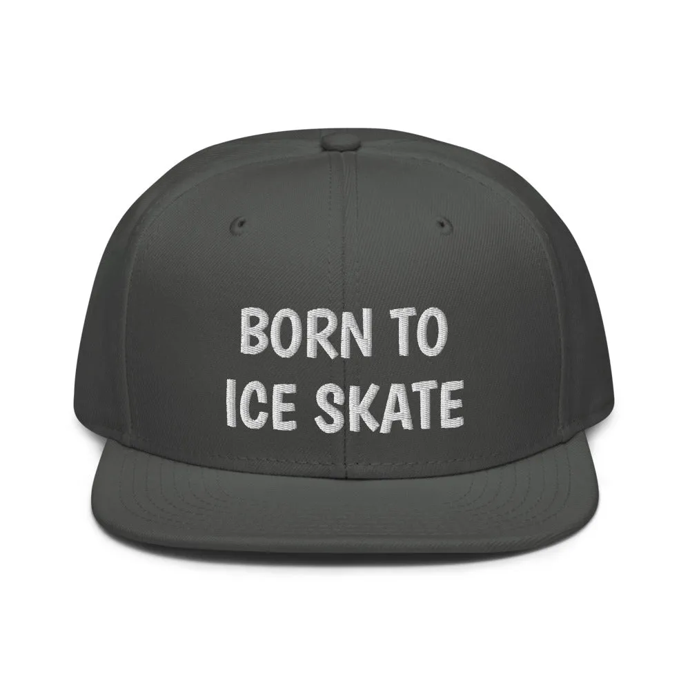 Snapback Hat "2051-0041 Born To Play Ice Skate (White Logo)"