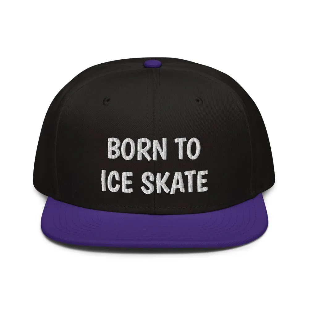 Snapback Hat "2051-0041 Born To Play Ice Skate (White Logo)"