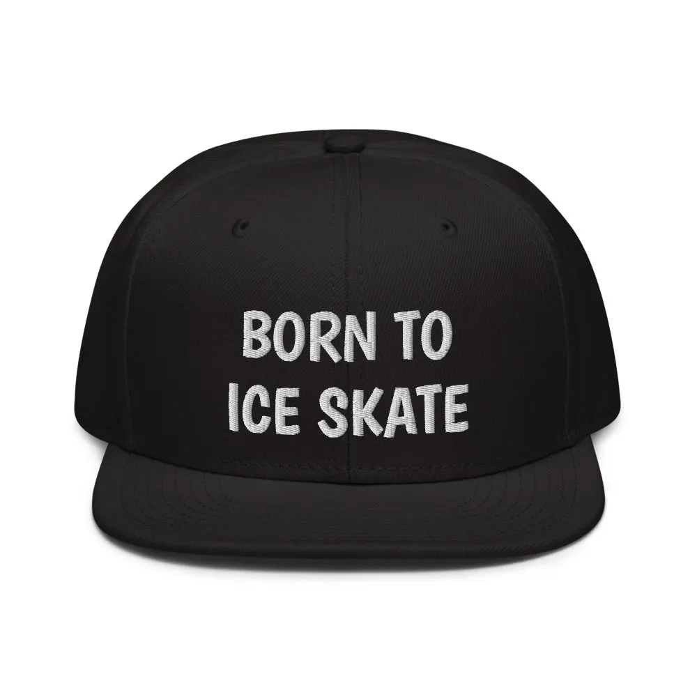 Snapback Hat "2051-0041 Born To Play Ice Skate (White Logo)"