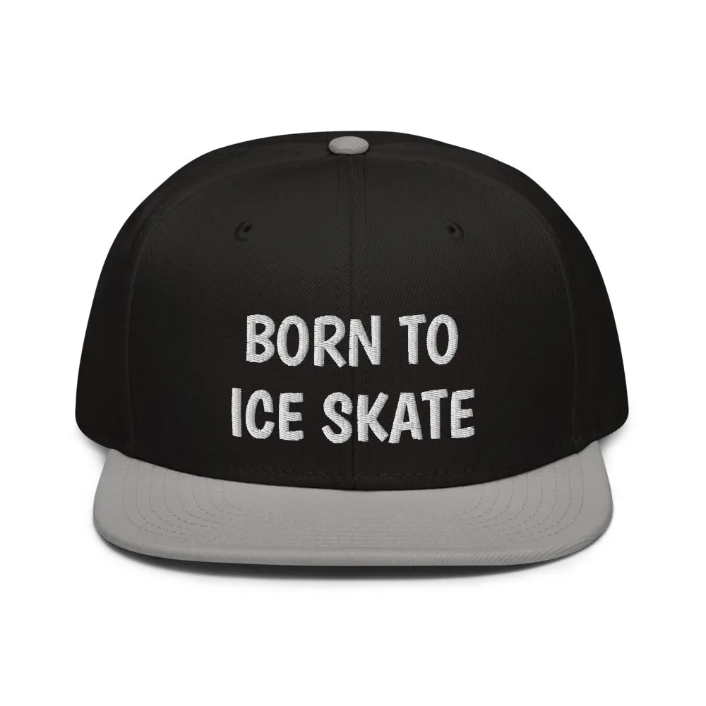 Snapback Hat "2051-0041 Born To Play Ice Skate (White Logo)"