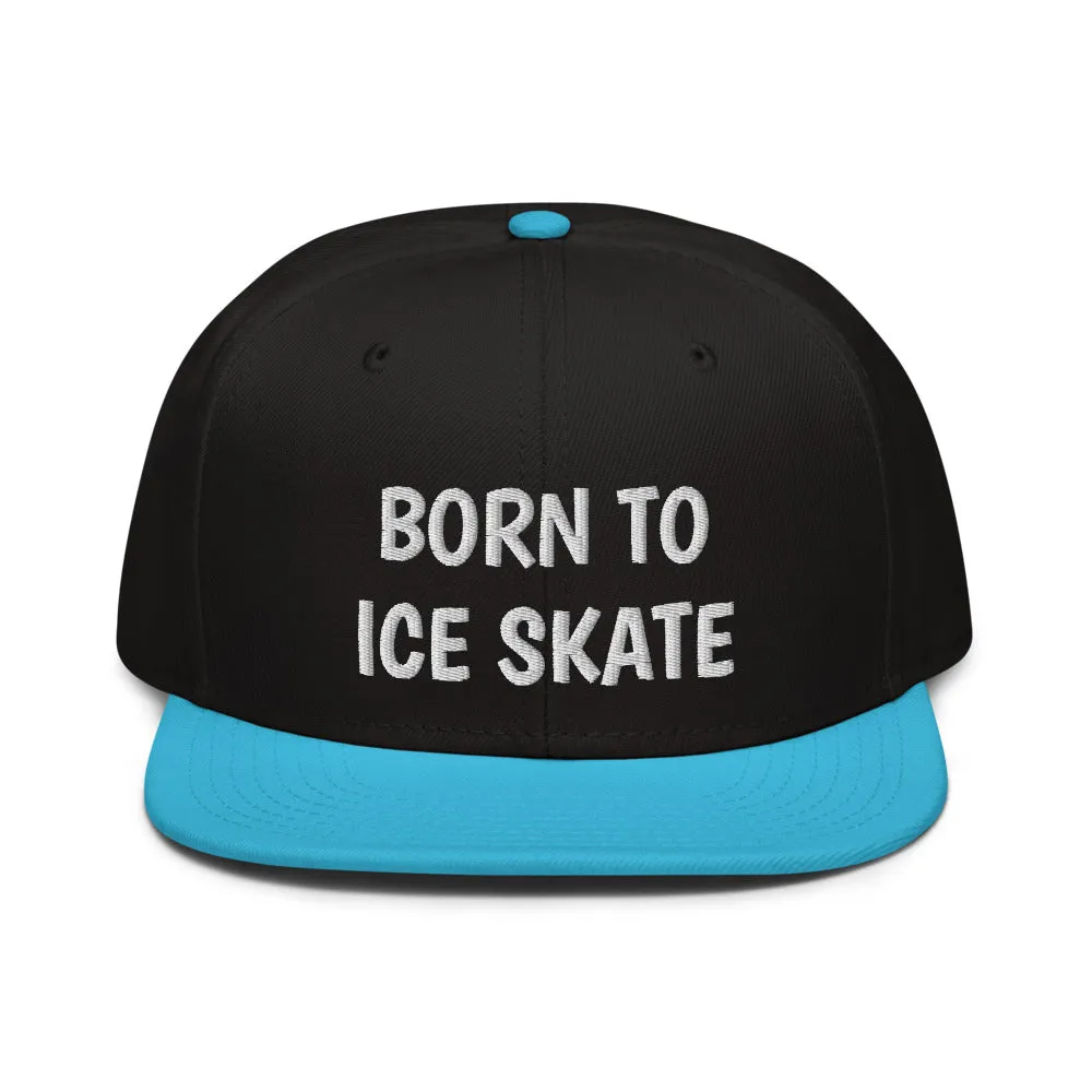 Snapback Hat "2051-0041 Born To Play Ice Skate (White Logo)"