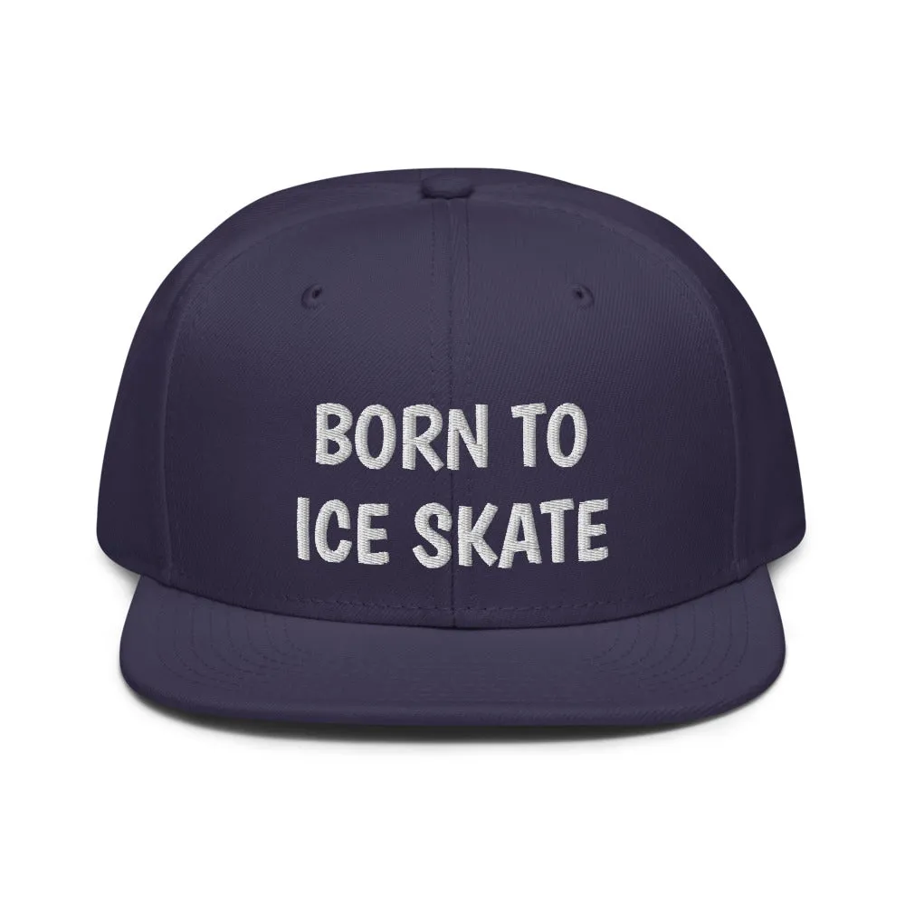Snapback Hat "2051-0041 Born To Play Ice Skate (White Logo)"