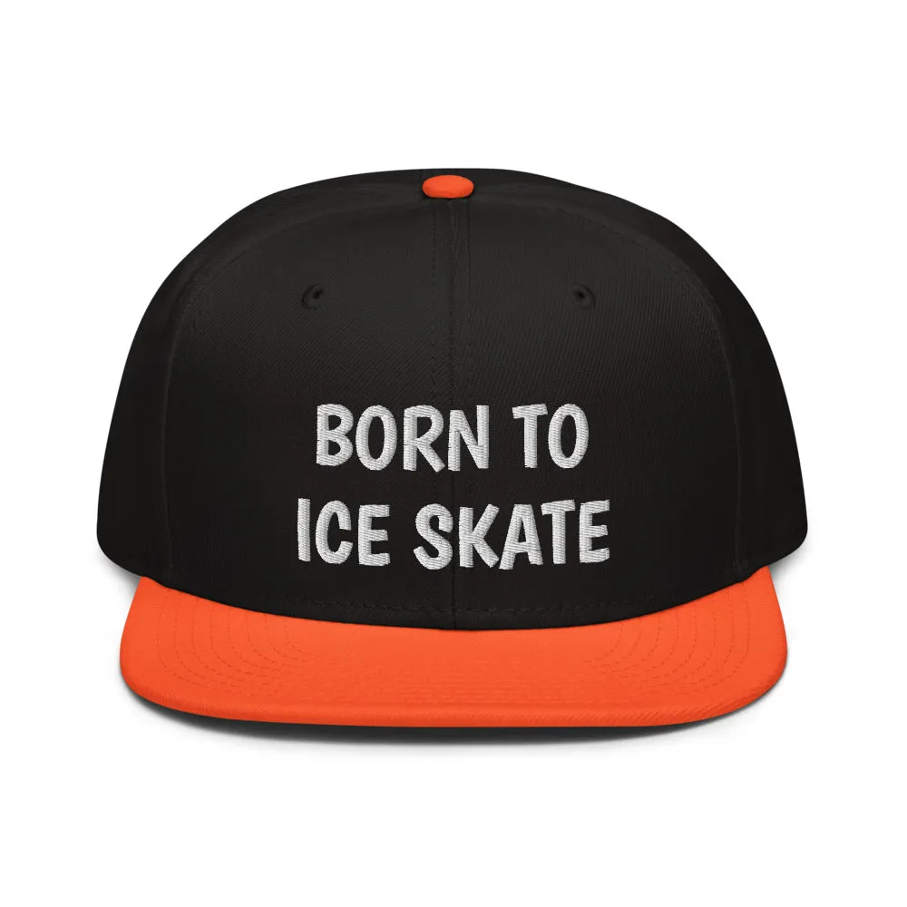 Snapback Hat "2051-0041 Born To Play Ice Skate (White Logo)"