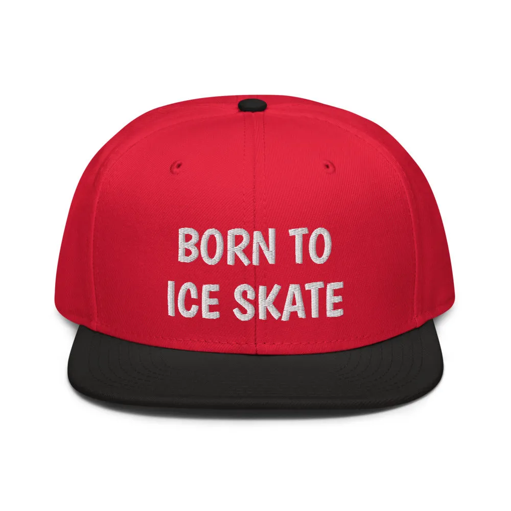 Snapback Hat "2051-0041 Born To Play Ice Skate (White Logo)"