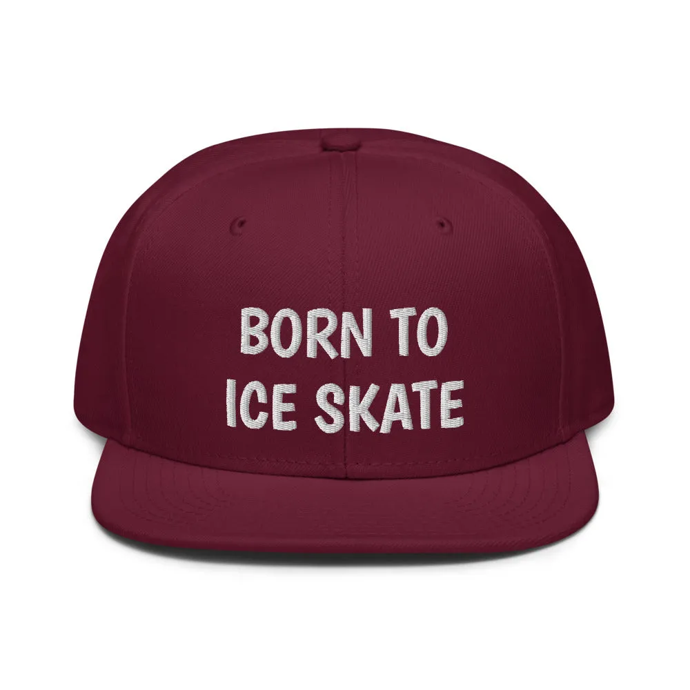 Snapback Hat "2051-0041 Born To Play Ice Skate (White Logo)"