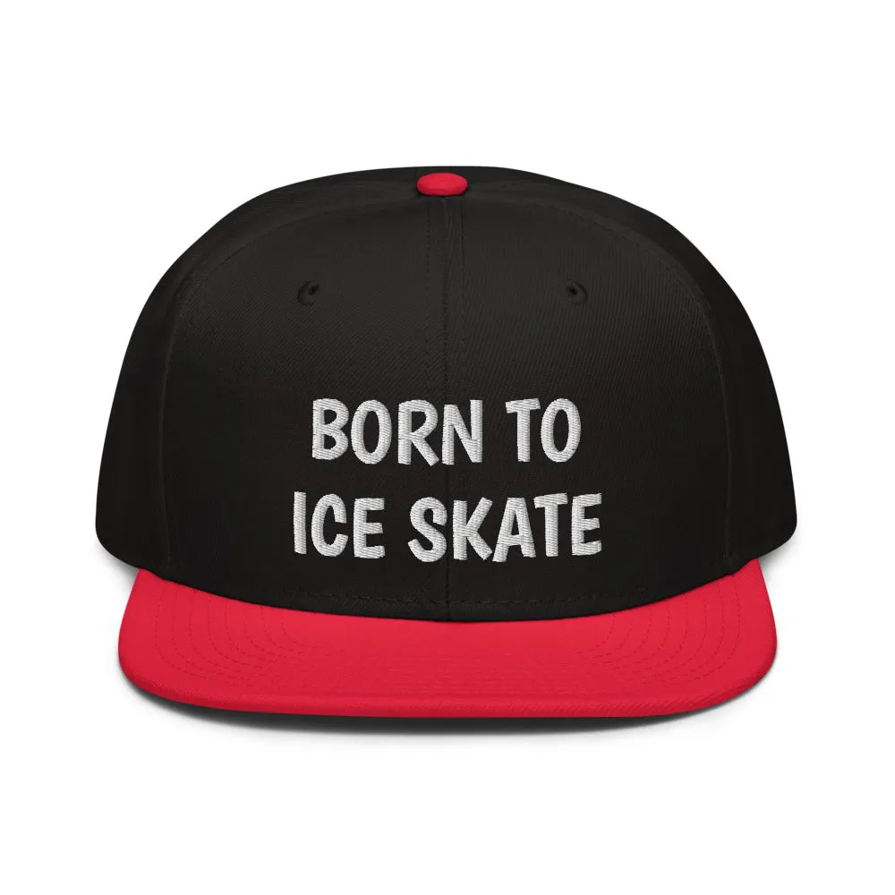 Snapback Hat "2051-0041 Born To Play Ice Skate (White Logo)"