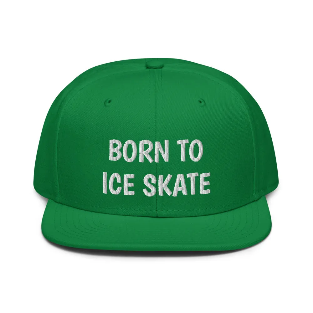 Snapback Hat "2051-0041 Born To Play Ice Skate (White Logo)"