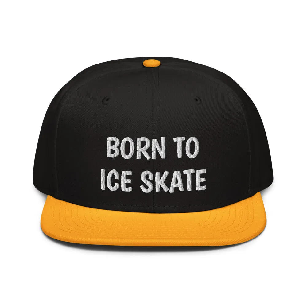 Snapback Hat "2051-0041 Born To Play Ice Skate (White Logo)"