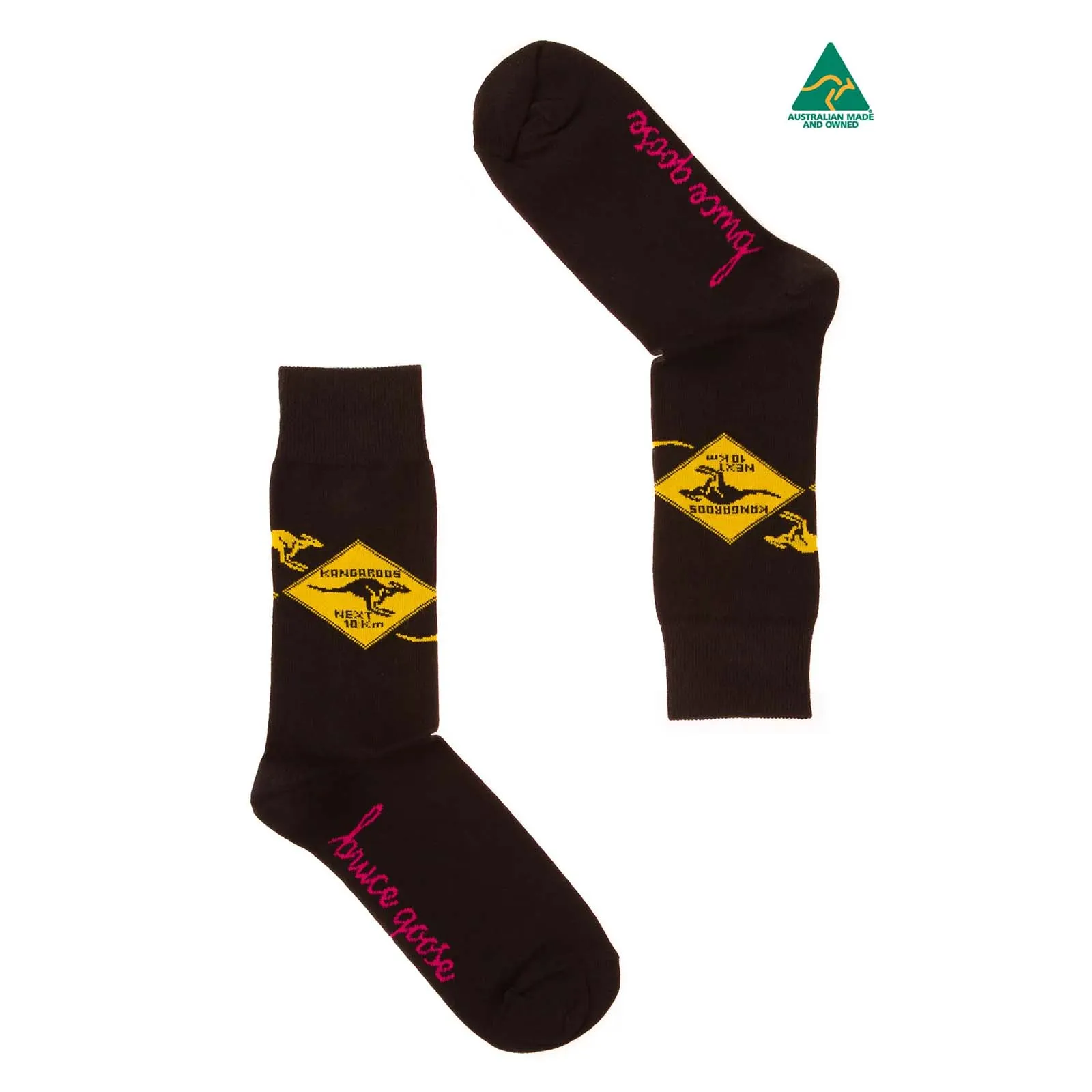 Socks Kangaroo Sign Black