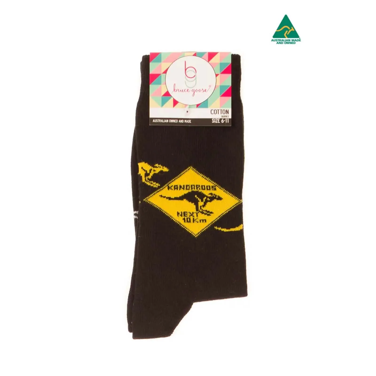 Socks Kangaroo Sign Black