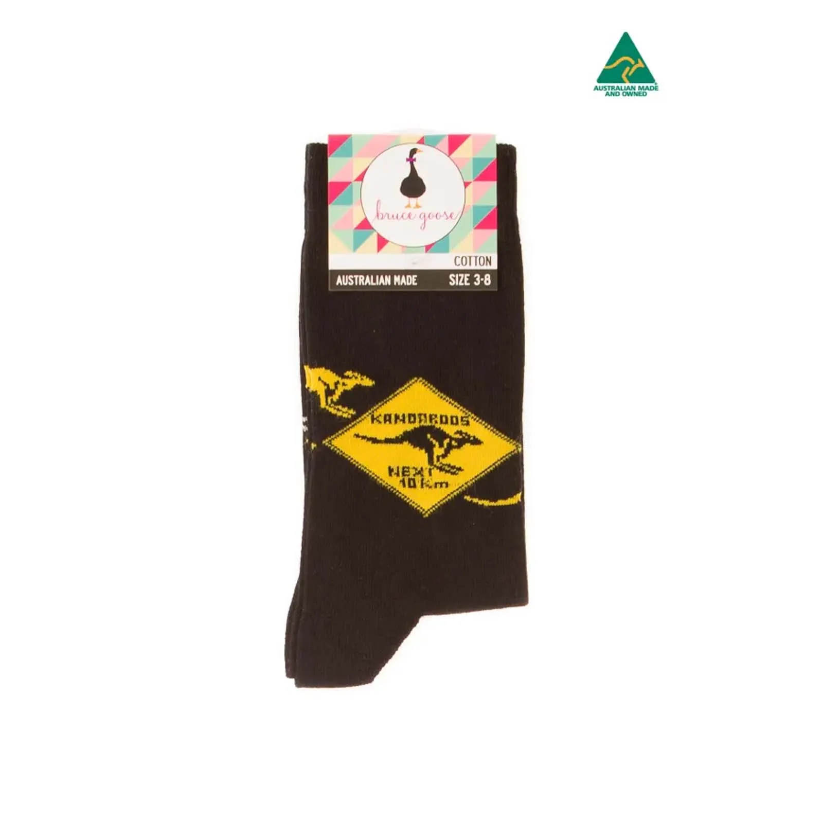 Socks Kangaroo Sign Black