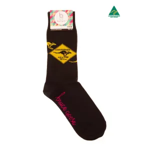 Socks Kangaroo Sign Black