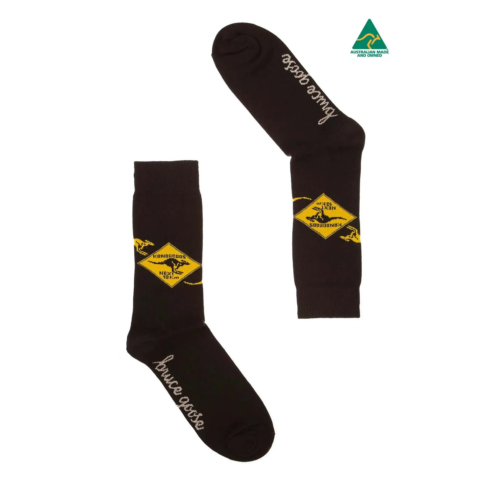 Socks Kangaroo Sign Black