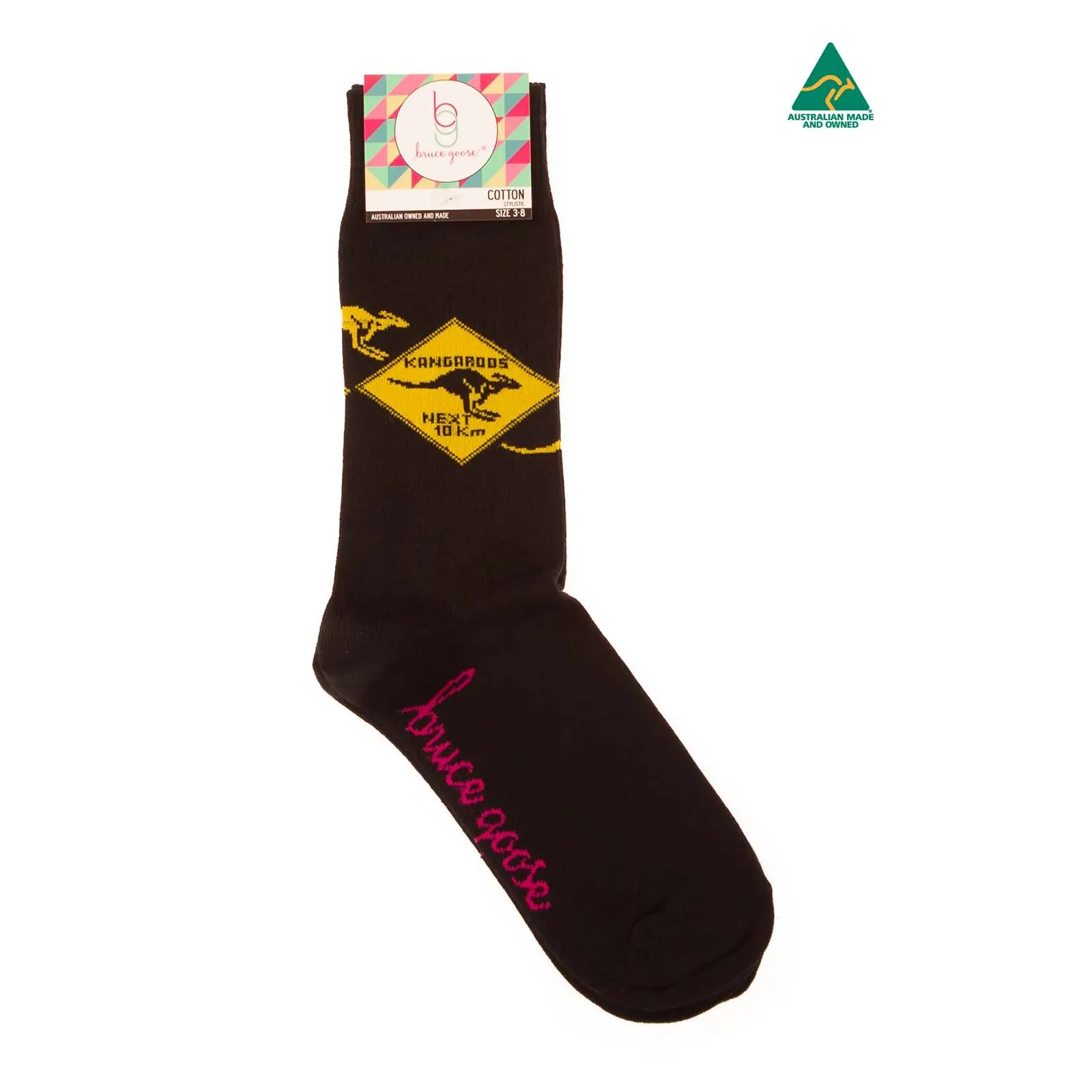 Socks Kangaroo Sign Black