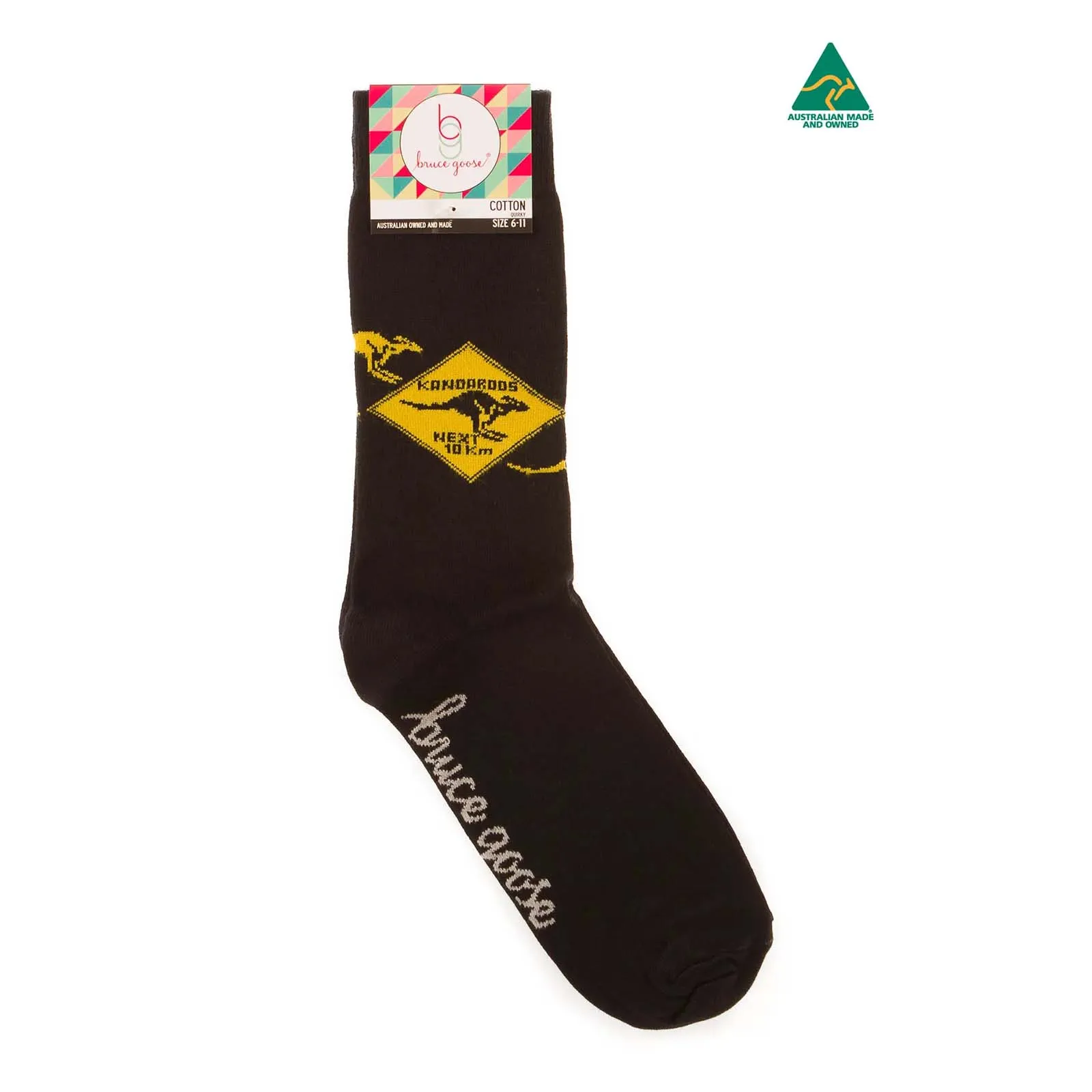 Socks Kangaroo Sign Black