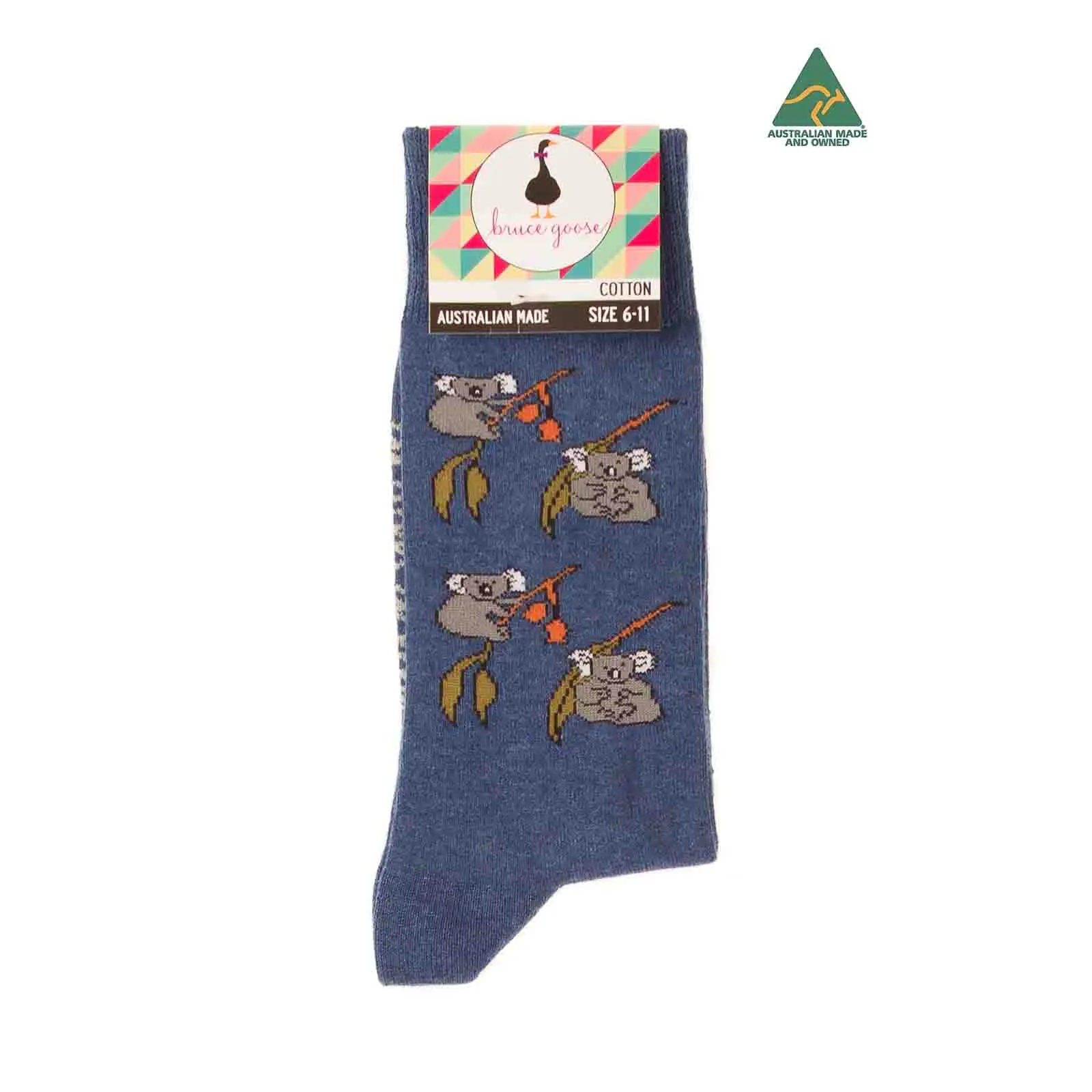 Socks Mens Koala Eucalyptus Denim Marl
