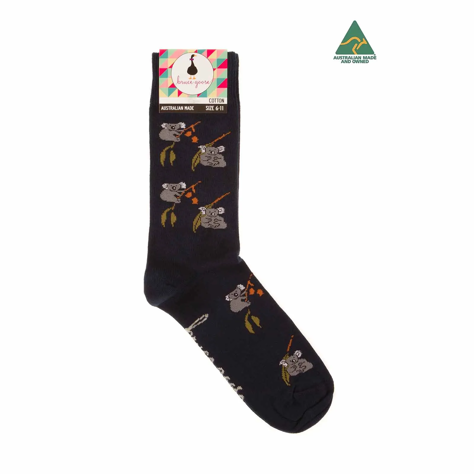 Socks Mens Koala Eucalyptus Navy