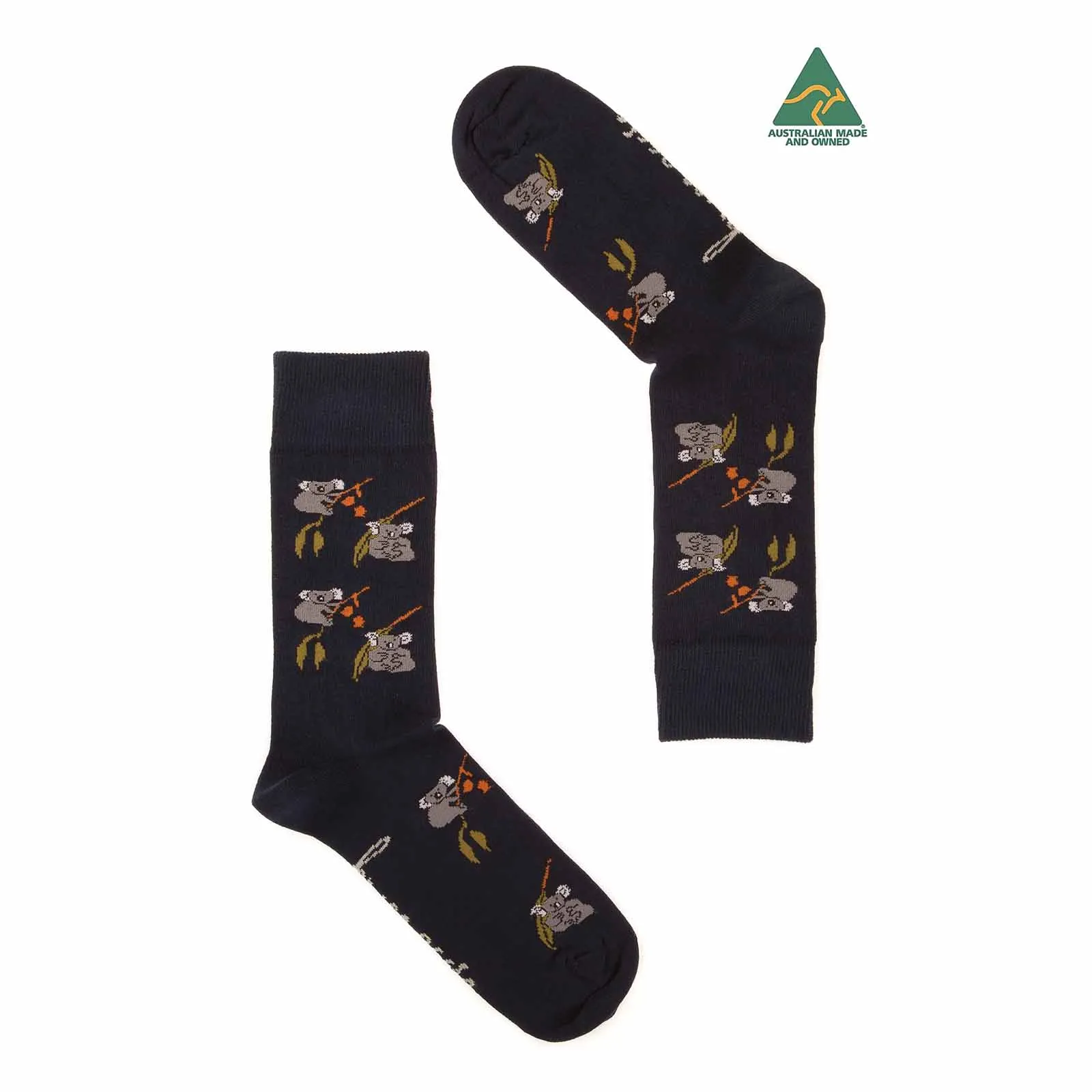 Socks Mens Koala Eucalyptus Navy