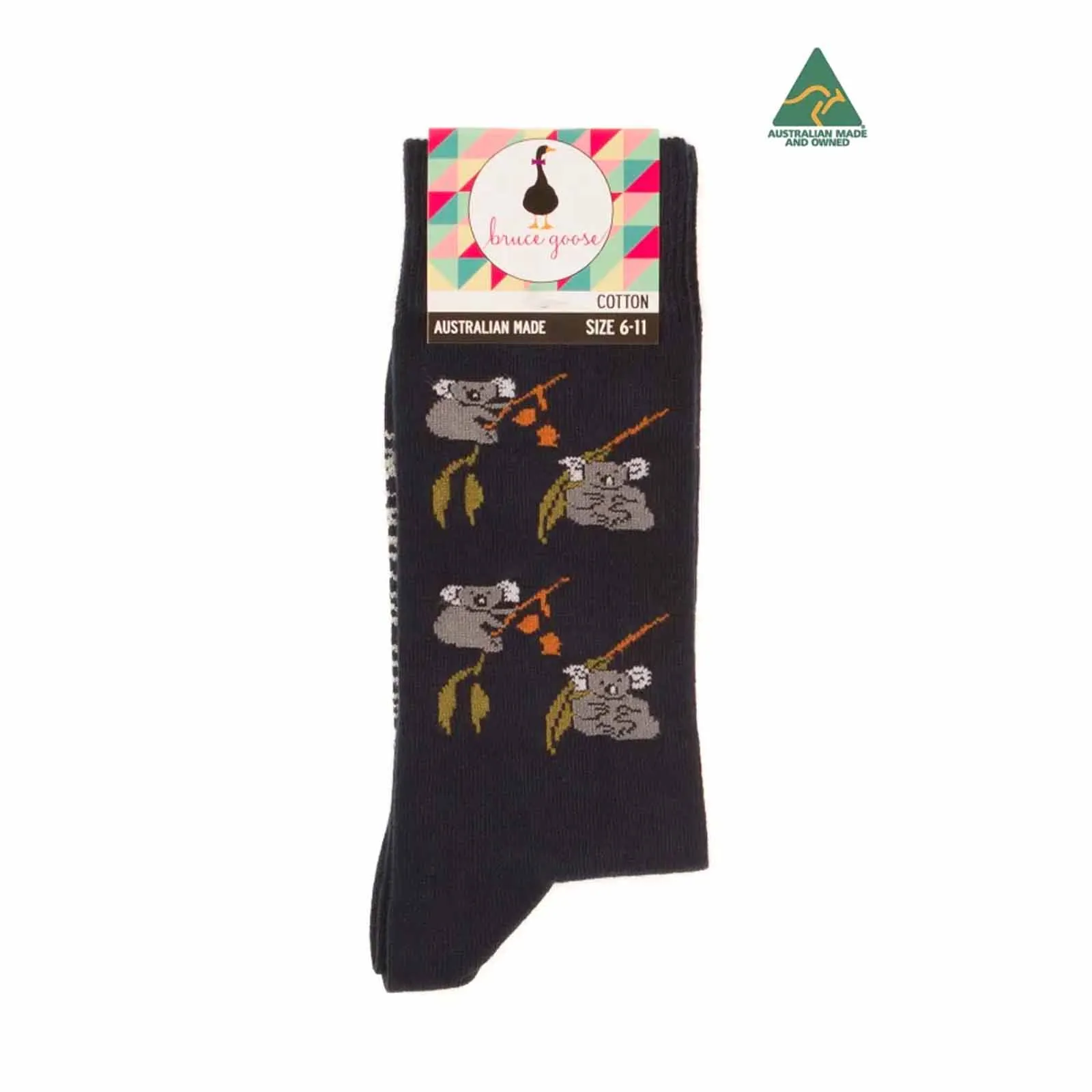 Socks Mens Koala Eucalyptus Navy