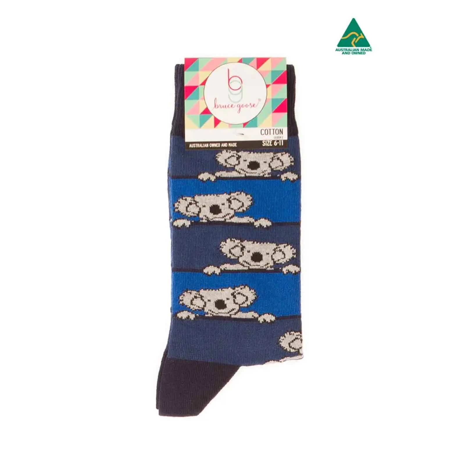 Socks Stripey Koala Navy