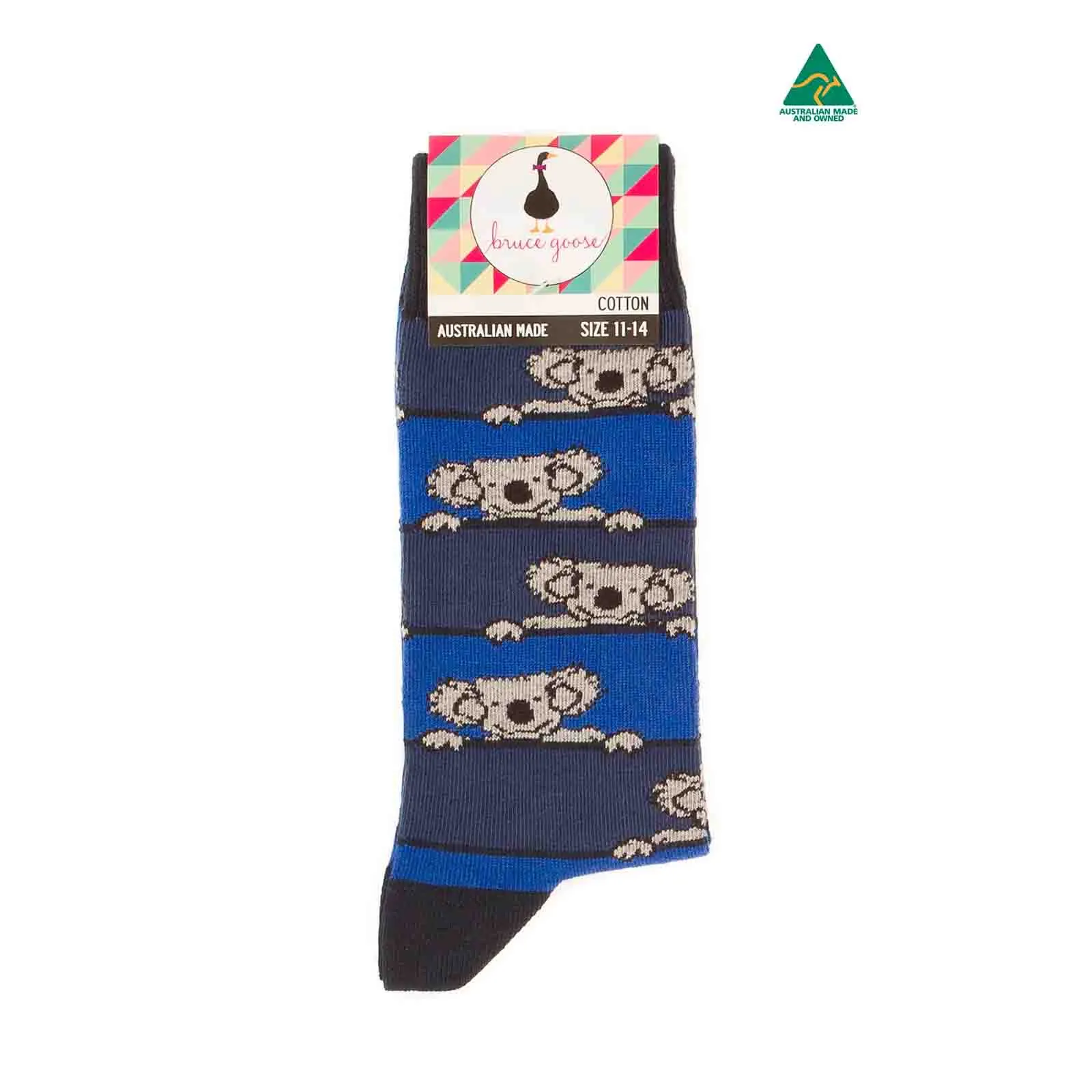 Socks Stripey Koala Navy