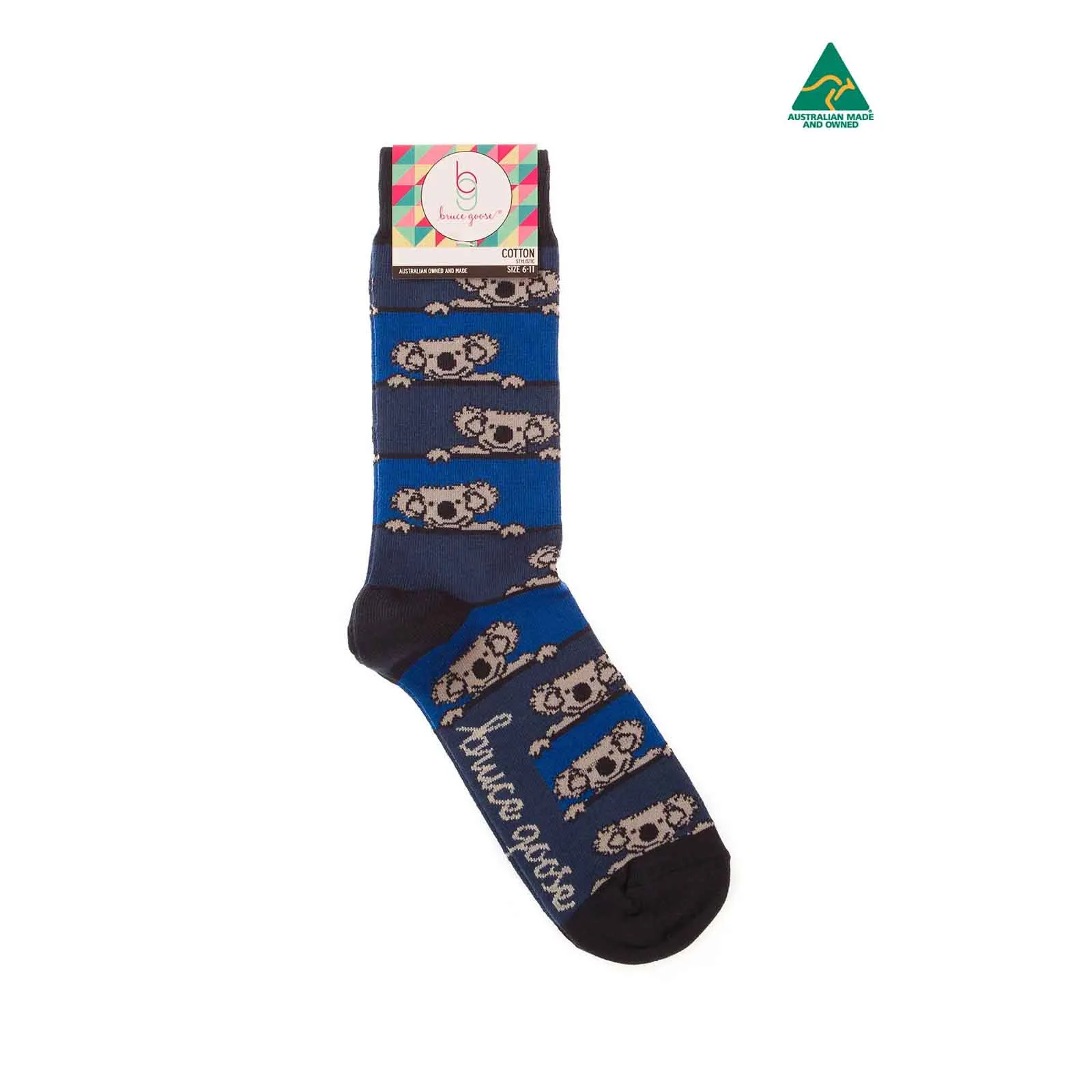 Socks Stripey Koala Navy