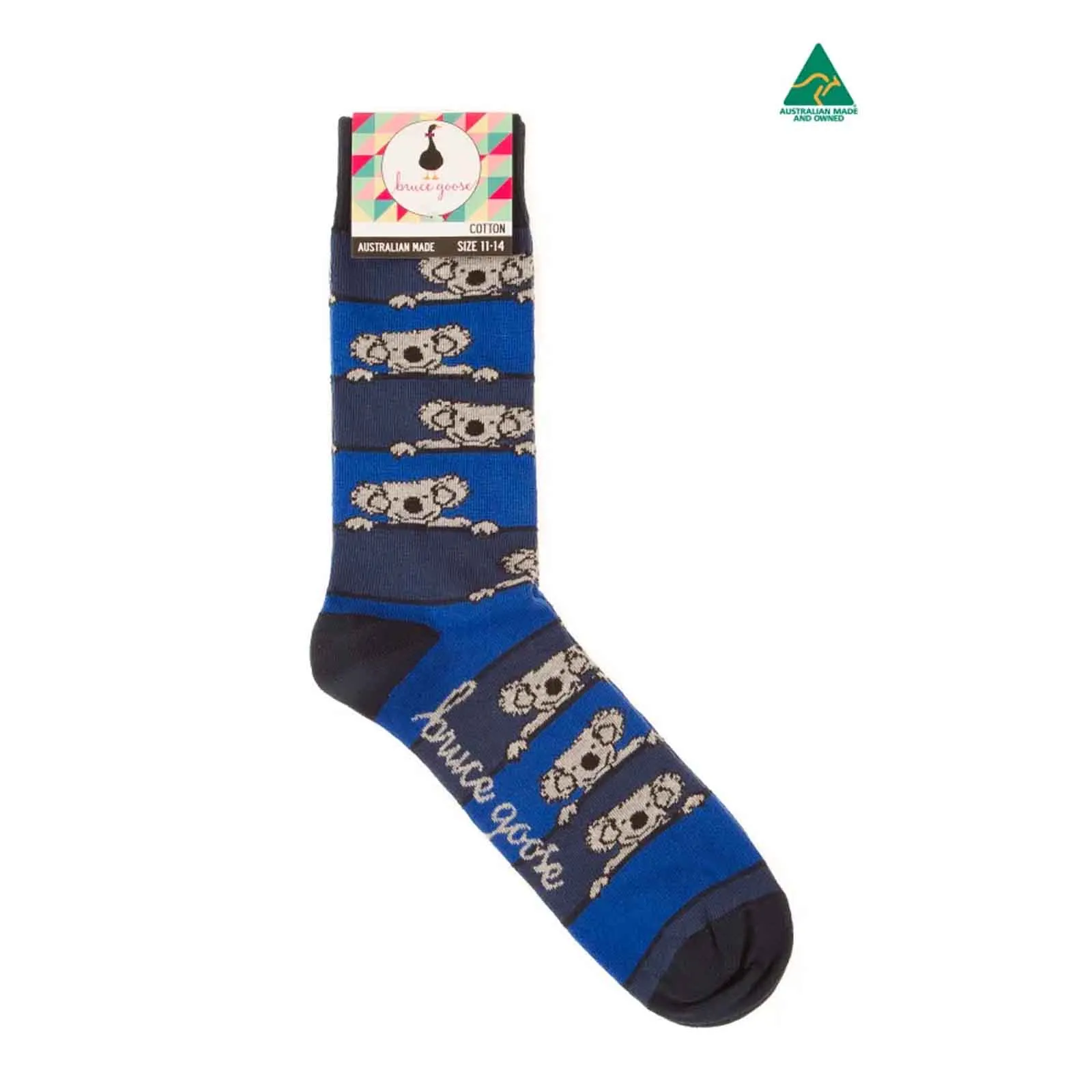 Socks Stripey Koala Navy