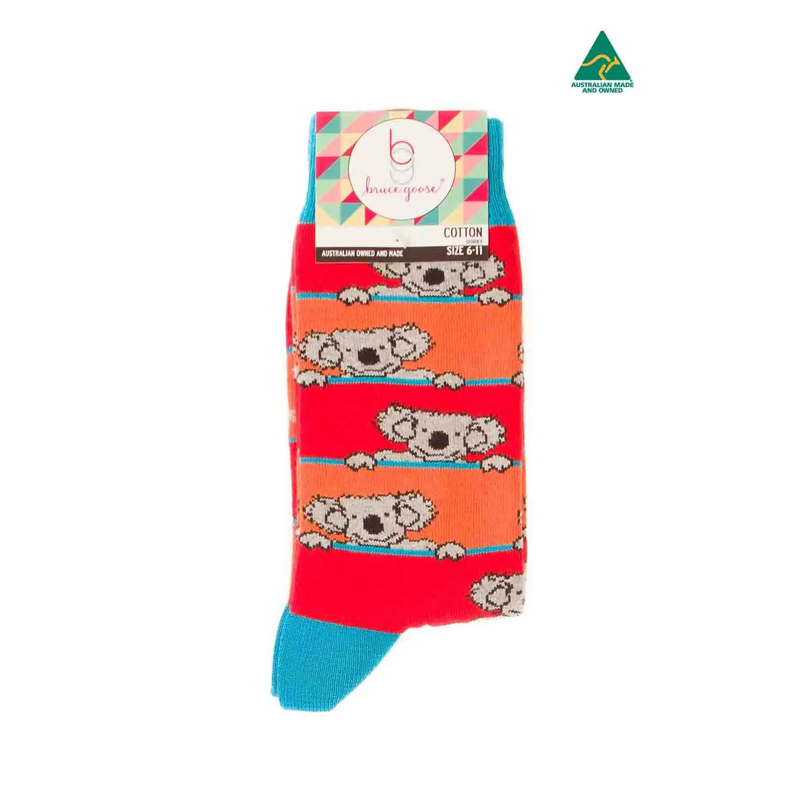 Socks Stripey Koala Orange