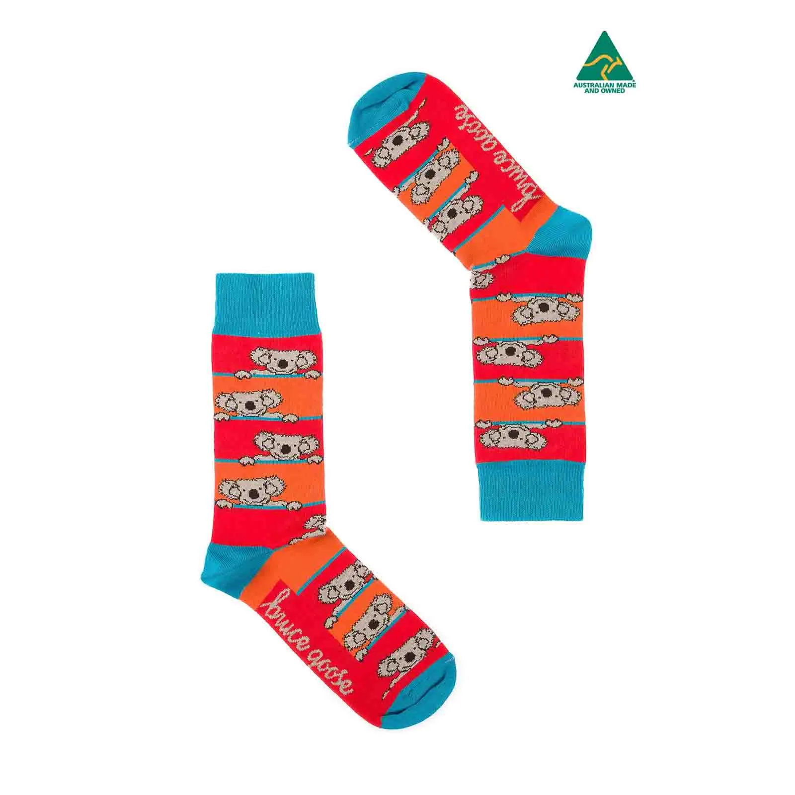 Socks Stripey Koala Orange