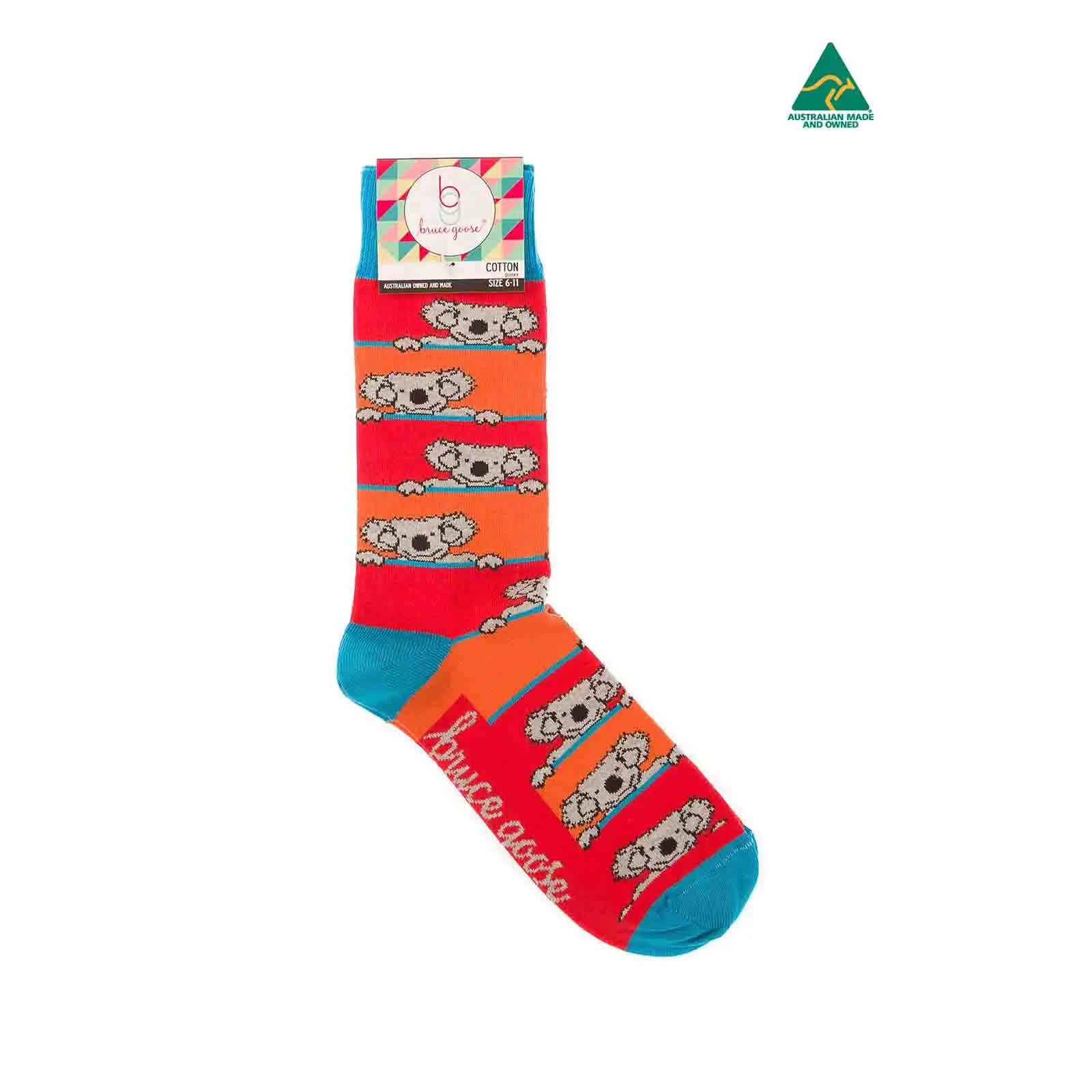 Socks Stripey Koala Orange