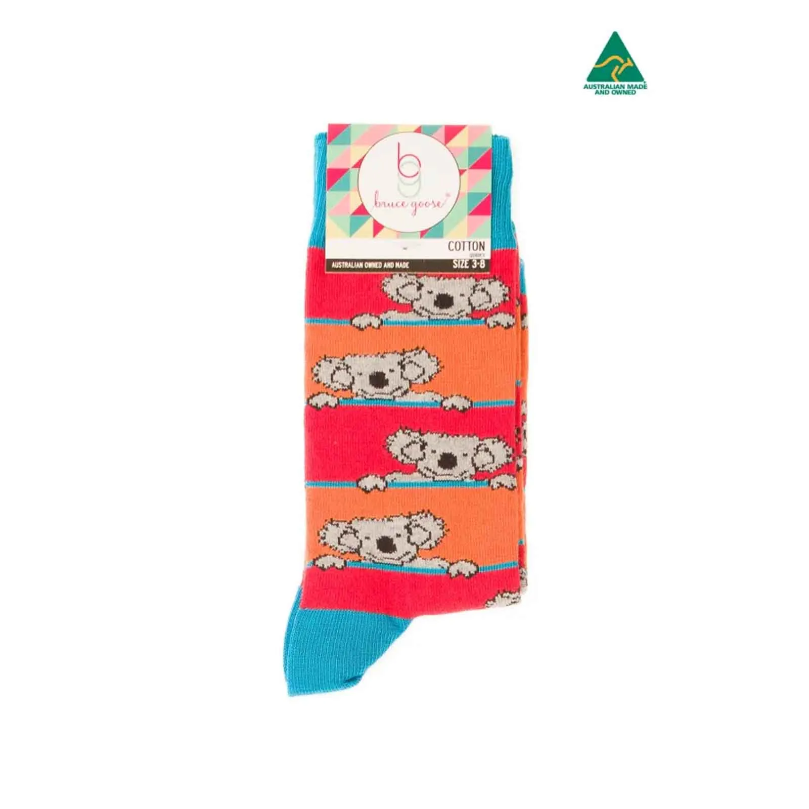 Socks Stripey Koala Orange