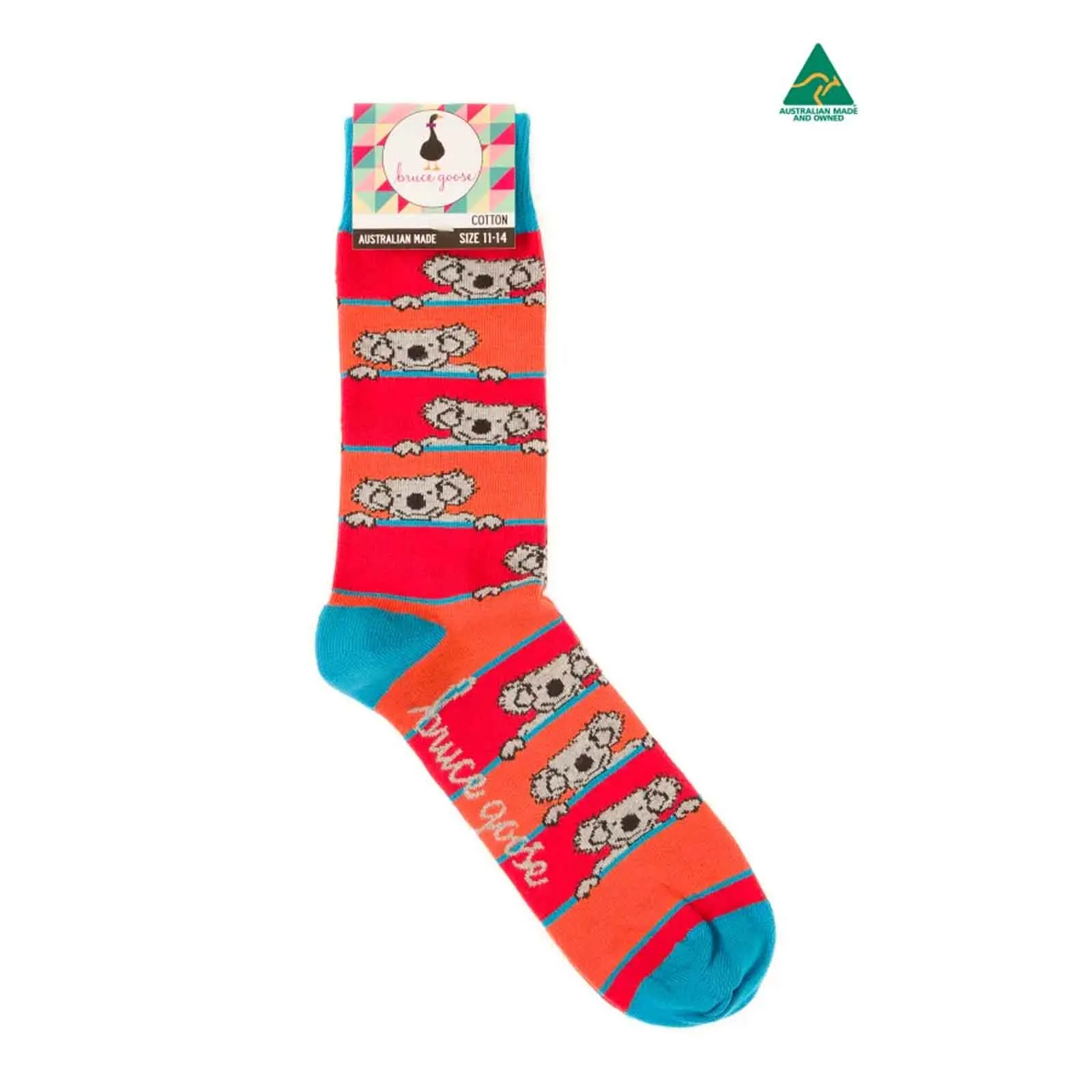 Socks Stripey Koala Orange