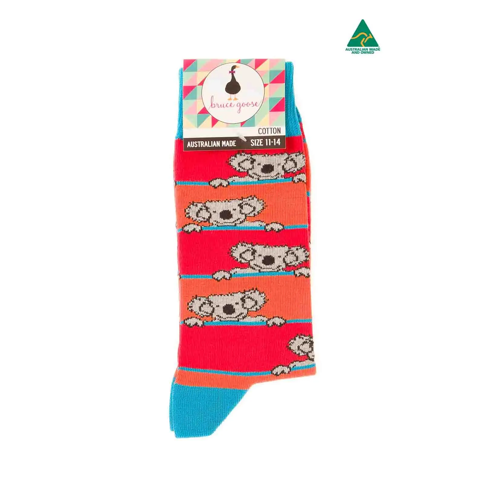 Socks Stripey Koala Orange