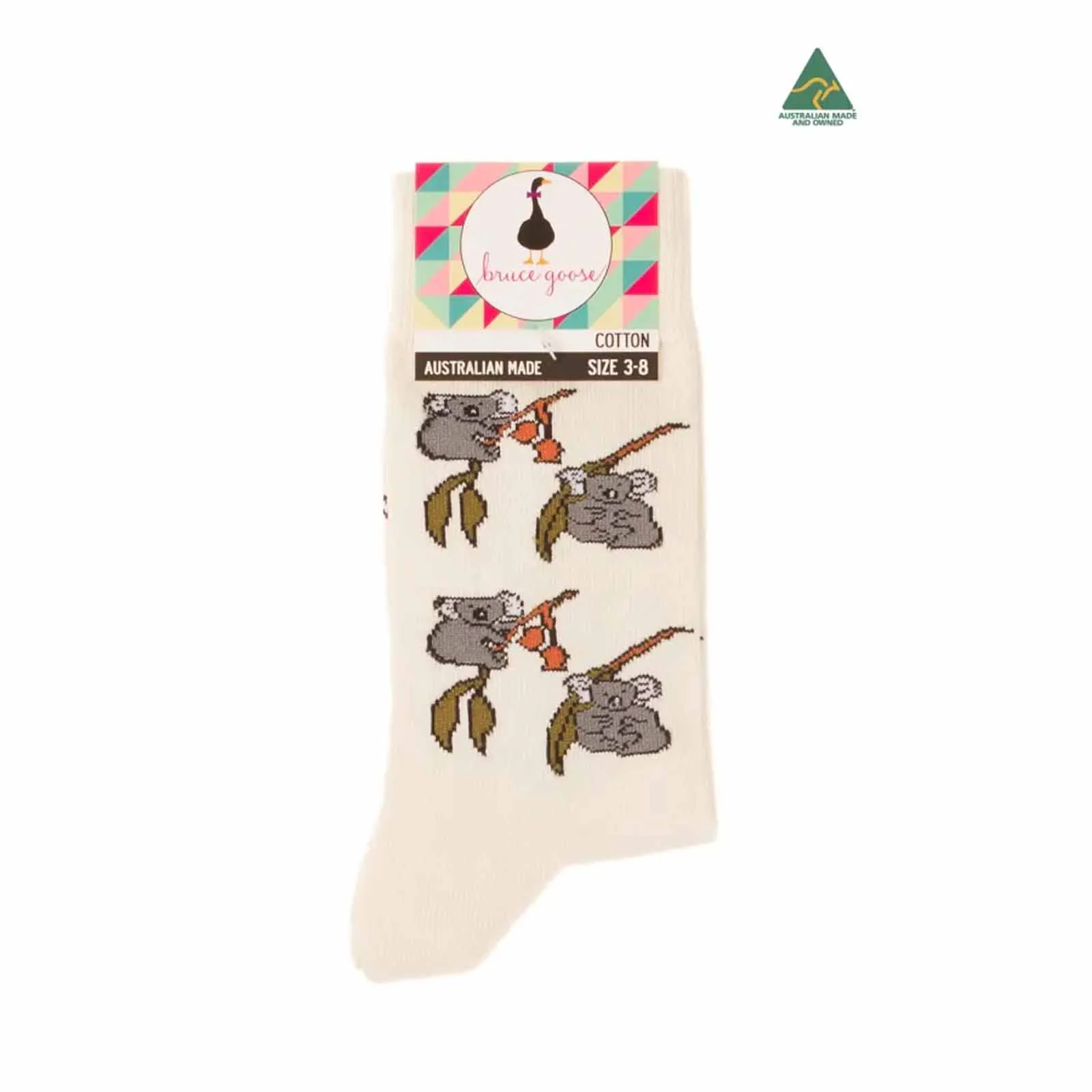 Socks Womens Koala Eucalyptus Cream