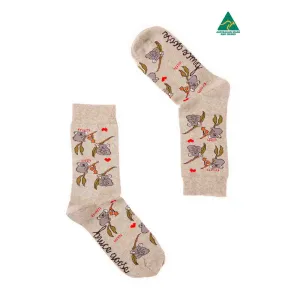 Socks Womens Koala Eucalyptus Grey