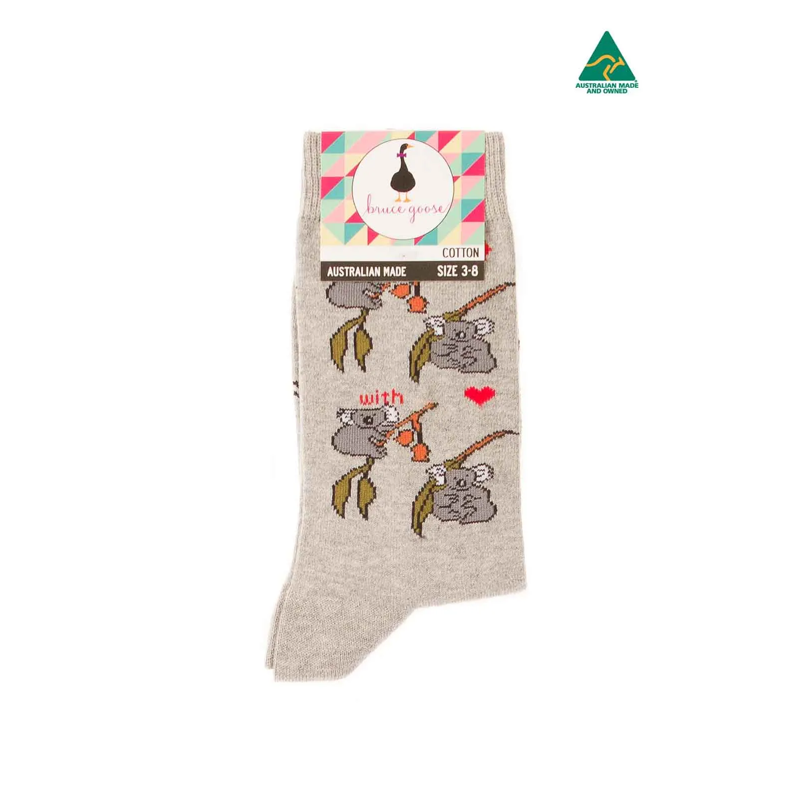 Socks Womens Koala Eucalyptus Grey