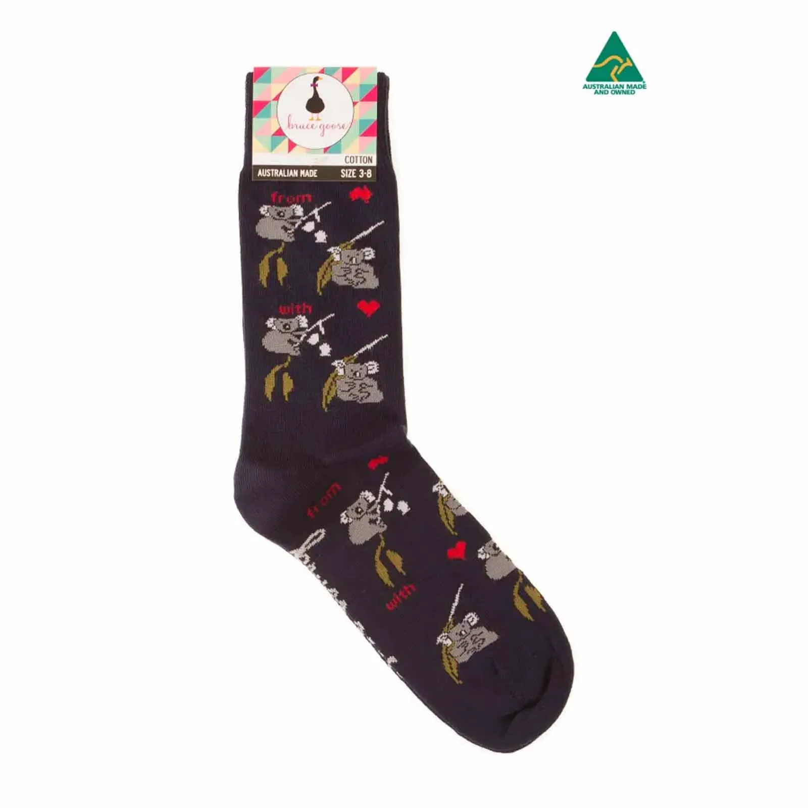 Socks Womens Koala Eucalyptus Navy