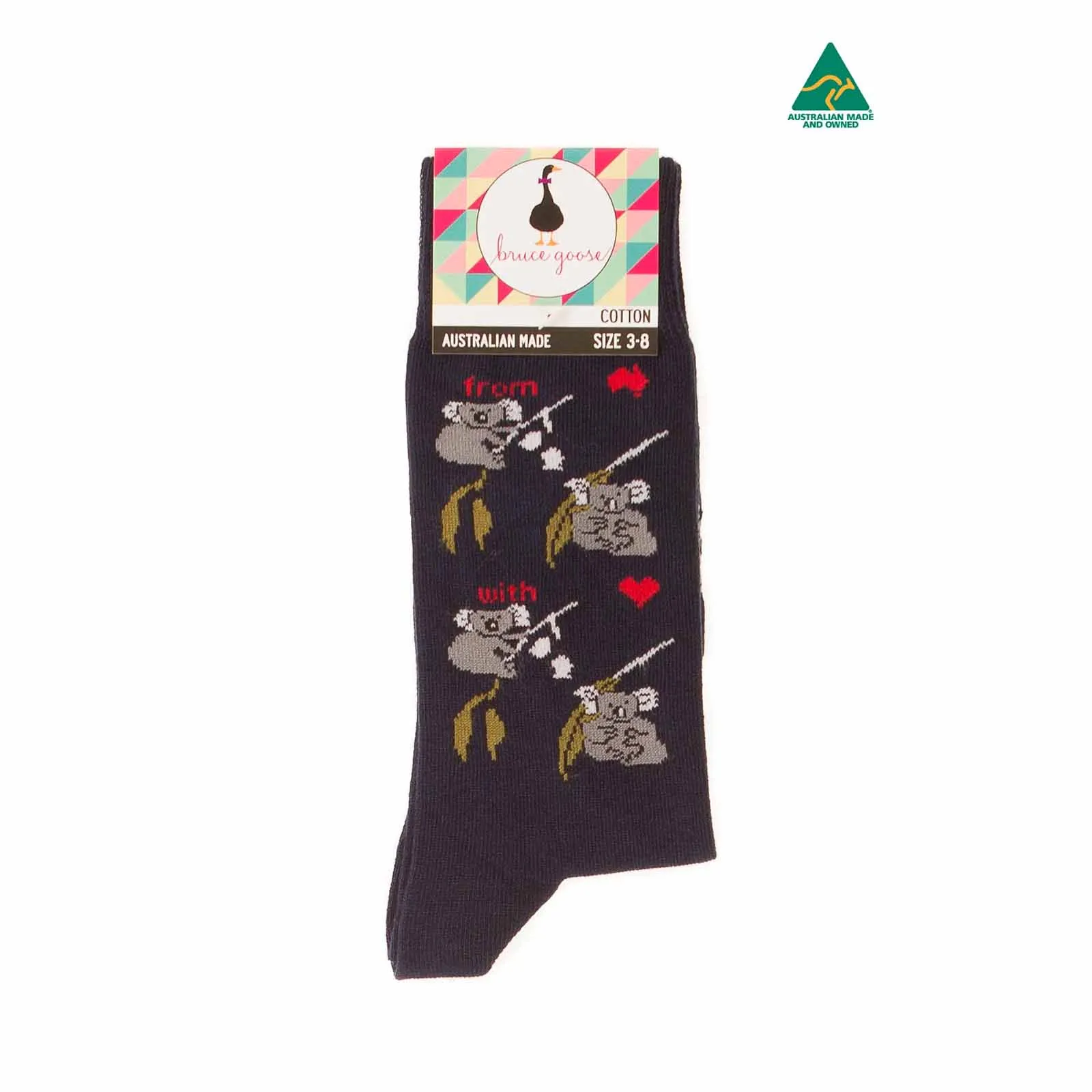 Socks Womens Koala Eucalyptus Navy