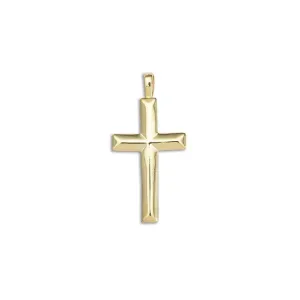 SOLID 14K-Y LARGE ANGLED CROSS