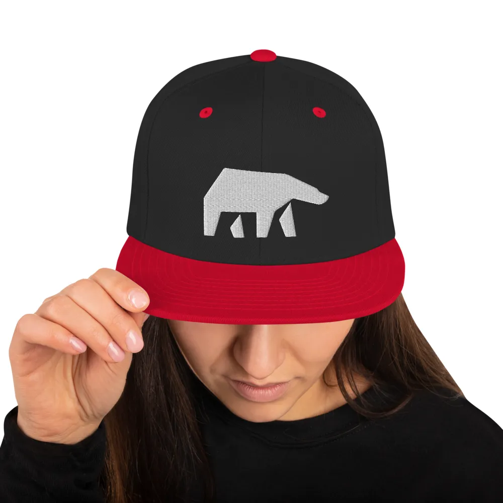 SoulBearRPG White Bear Logo Snapback Cap