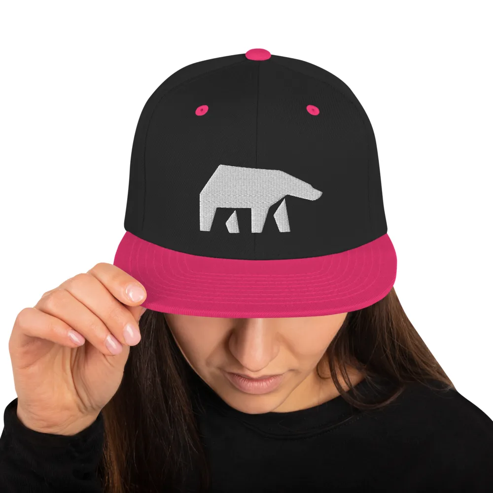 SoulBearRPG White Bear Logo Snapback Cap